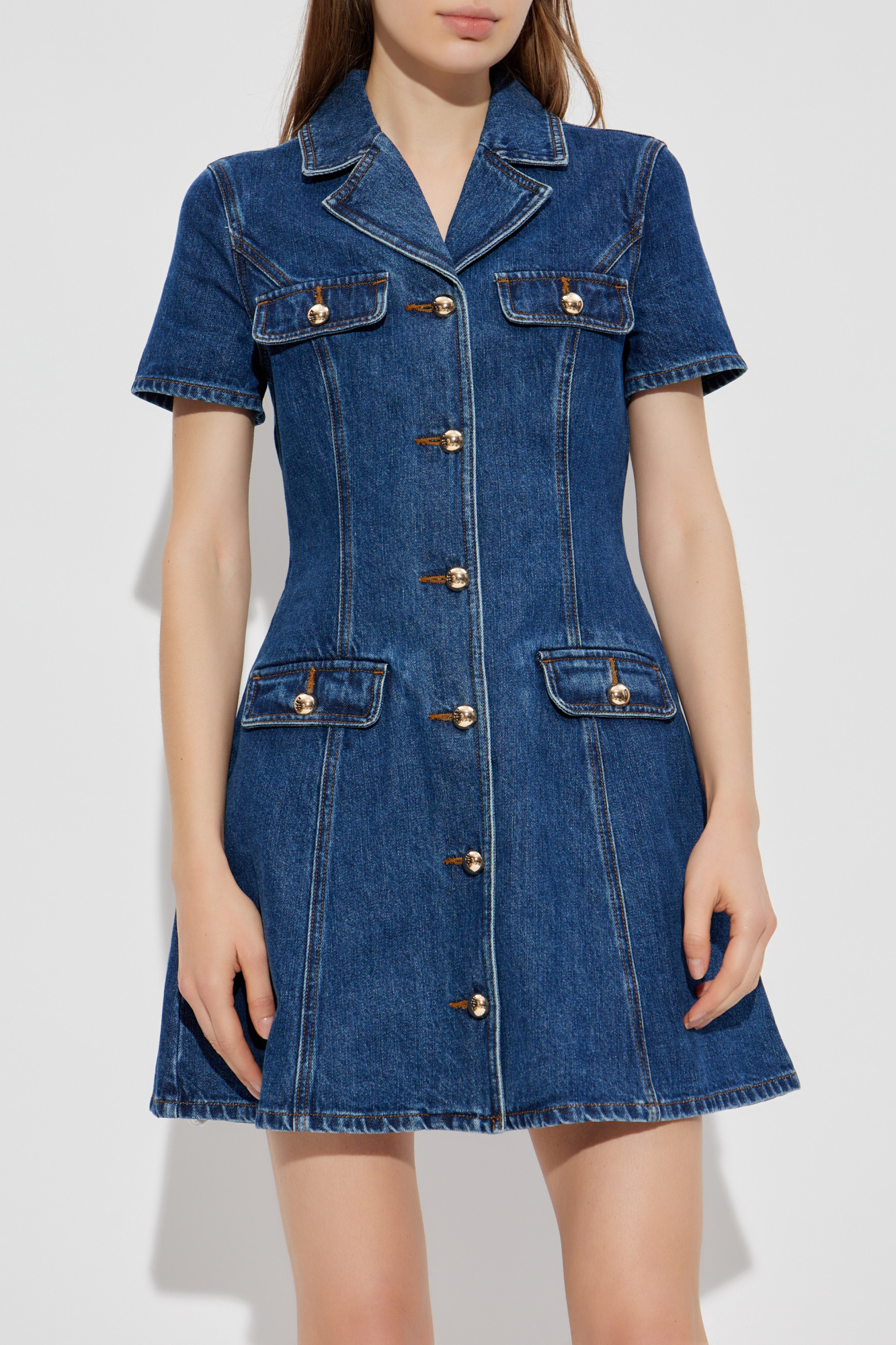 ワンピースその他 SELF PORTRAIT Women Dresses PF25 830S BL BLUE Blue Peplum Knit Midi Dress – self-portrait-US